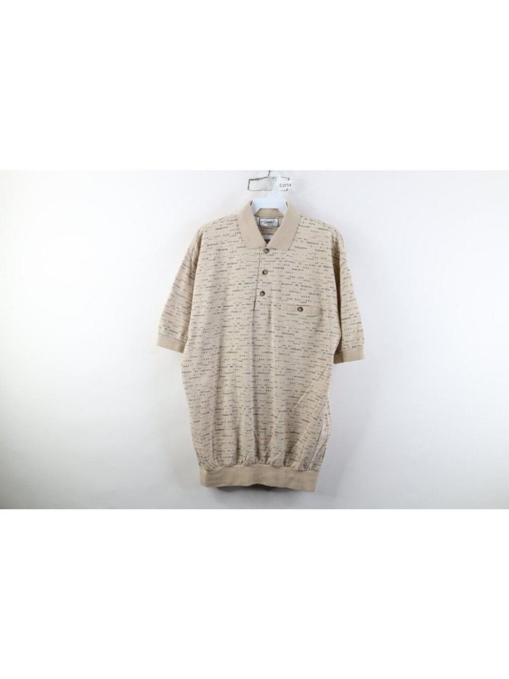 Vintage 90s Streetwear Mens Medium Faded Geometric Knit Pullover Polo Shirt